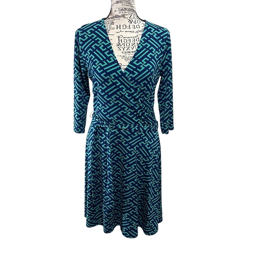 41 Hawthorn Teal and Black Long Sleeve Dress
